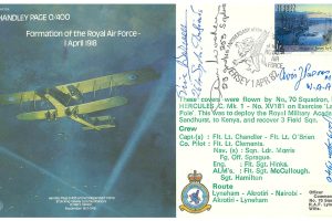 Handley Page Cover RAF Formation 1918 Signed R M B Duke-Wooley E G Barwell J Keatings BoB Pilots