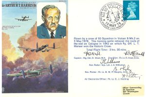 Sir Arthur Harris Cover Signed By 5 Crew RAFM HA4