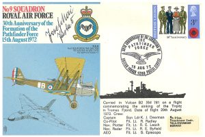 9 Squadron Cover Signed By Luftwaffe WW1 Pilot Josef Mai Rossbach Series