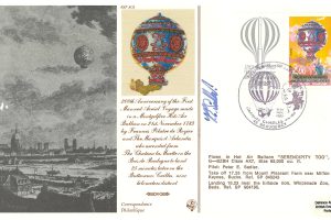 Montgolfier Balloon Cover Signed By P E Sadler RAF AC8
